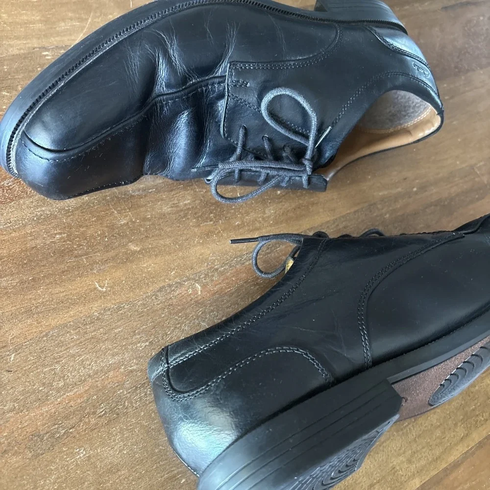 Clarks Tilden Black Leather Oxfords Lace Up Dress Shoes Men Sz 12W US/45EU GUC